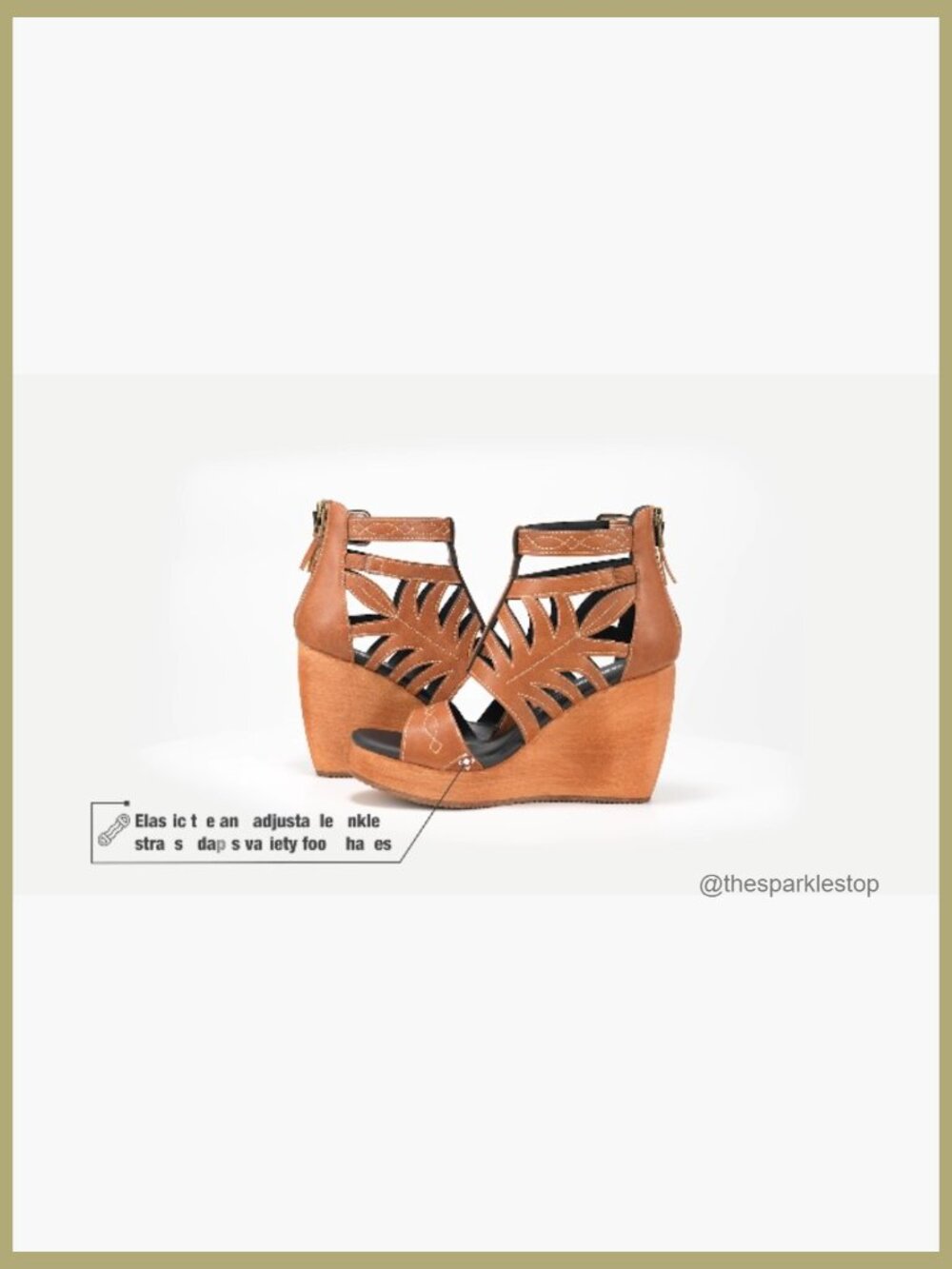 Women's Wedge Sandals with Back Zipper, Comfortable Open Toe Platform Heels - Picture 7 of 7